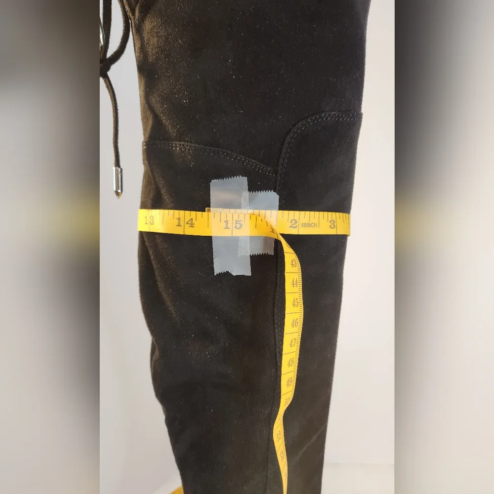Marc Fisher Black Suede Over-the-Knee Boots Size 10